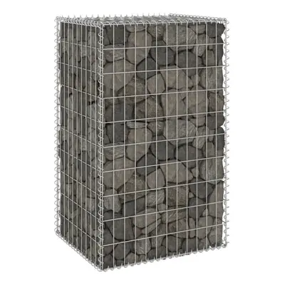 vidaXL Gabion Wall with Covers Galvanised Steel cm Stone Barrier Outdoor