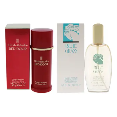 Elizabeth Arden Blue Grass and Red Door Kit For Women Pc Kit 3.3 oz EDP Spray, 1.5 oz Deodorant 