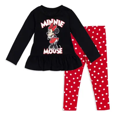 Disney Minnie Mouse Little Girls Graphic T-Shirt and Leggings Outfit