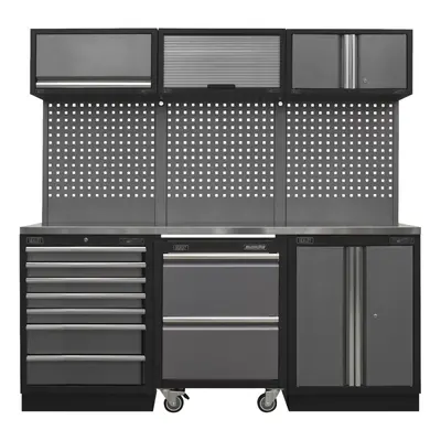 Sealey Superline PRO® Storage System with Stainless Steel Worktop 2.04m APMSSTACK12SS