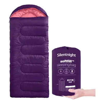 (Purple) Silentnight Camping adult Sleeping Bag, Seasons