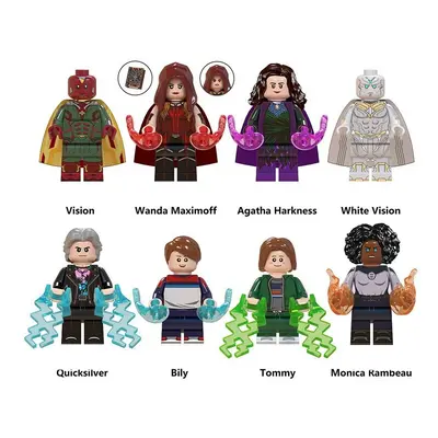 (8Pcs) 8Pcs Wanda Vision Quicksilver Building Blocks Minifigure Model Toys Kids Gift