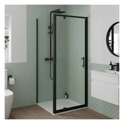 Luxura Pivot Shower Enclosure x 900mm - 6mm Black