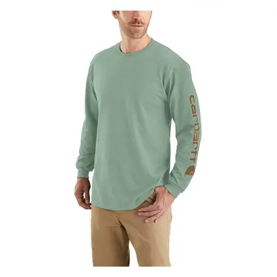 Carhartt Men's Loose Fit Heavyweight Long Logo Sleeve Graphic T-Shirt Jade Heather XX-Large