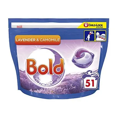 Bold All-in-1 Pods Washing Liquid Laundry Detergent Tablets/Capsules, Washes, Lavender and Camom