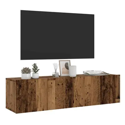 vidaXL Wall Mounted TV Cabinet Old Wood 120x30x30 cm Engineered Wood