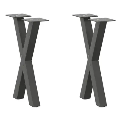 (anthracite, x (42-43) cm (40 mm)/ pcs) vidaXL Dining Table Legs X-Shaped Desk Legs Kitchen Meta