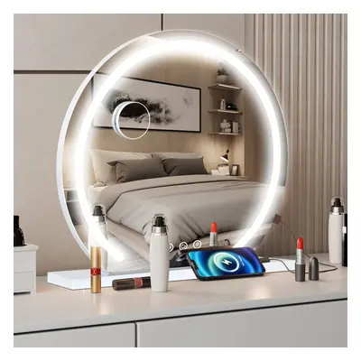 60cm Round LED Lighted Hollywood Mirror Dimmble Vanity Make up Mirror