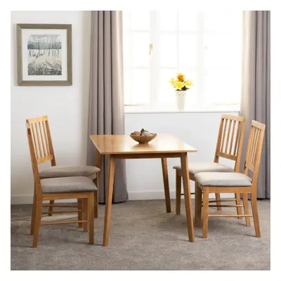 Austin Dining Set Table and Chairs in Oak Effect and Grey Fabric