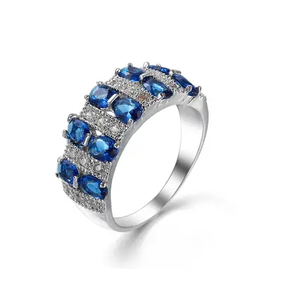 Blue ring Ladies ring temperament ring ring