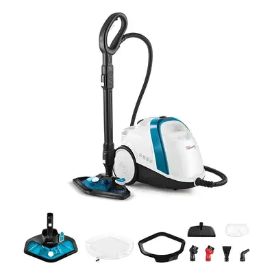 (White/Sky Blue, Single) Polti Vaporetto Smart 100_B, Steam Cleaner, accessories [Energy Class A