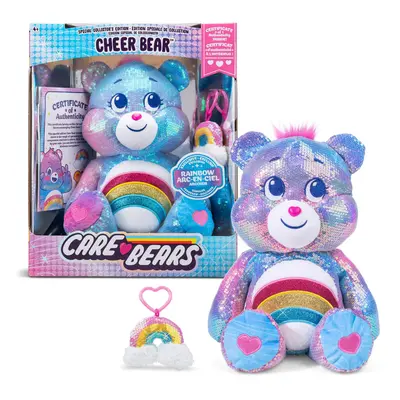 Care Bears Sequin Plush, Cheer Bear - Special Collector's Edition Plushie for Ages 4+ Stuffed An