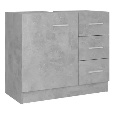 vidaXL Sink Cabinet Concrete Grey Engineered Wood Home Cupboard Storage Rack