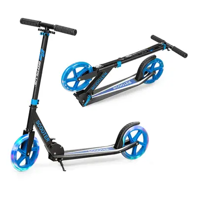 Foldable and Adjustable Kick Scooter with LED Lights - Blue