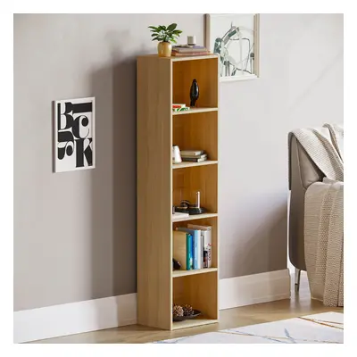 (Oak) Oxford Tier Cube Bookcase Tall Storage Display