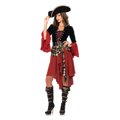 Women's gold patterned pirate costume