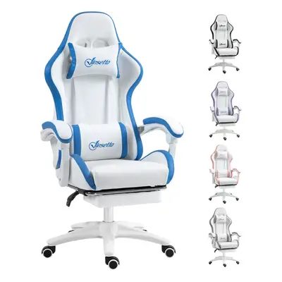 Vinsetto Racing Style Gaming Chair with Reclining Function Footrest, Blue