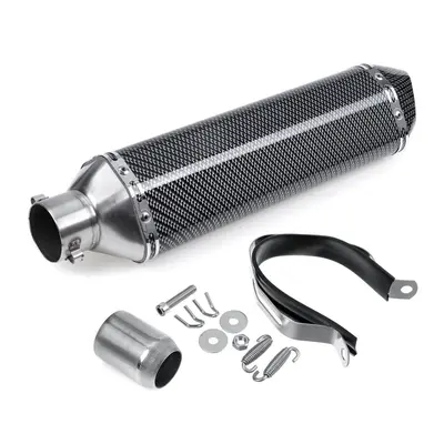 (black Coarse white streak) 38-51mm Universal Motorcycle Signal Outlet Exhaust Muffler Tail Pipe