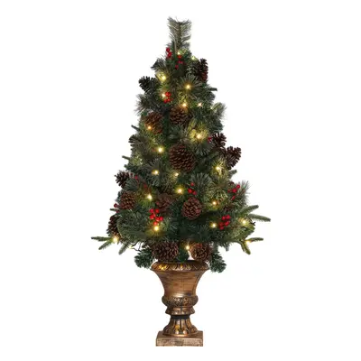 HOMCOM 4ft Artificial Christmas Tree with Warm White LED Lights