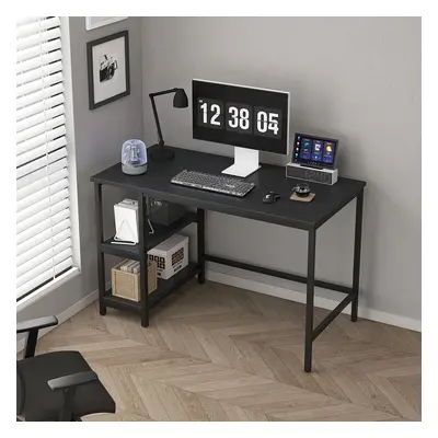 (100CM, BLACK) Chicago study work desk with Shelves Left or Right