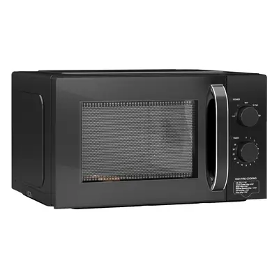 HOMCOM 23L Solo Manual Microwave Oven with Levels, Timer, Black