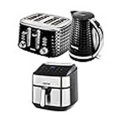 GEEPAS 7.5L AirFryer, 4Slice Toaster&1.7L Jug Kettle 2200W Kitchen Set