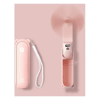 (Pink) JISULIFE Handheld Fan with mAh Powerbank Max Hours Runtime,Pocket Fan Portable Battery Op