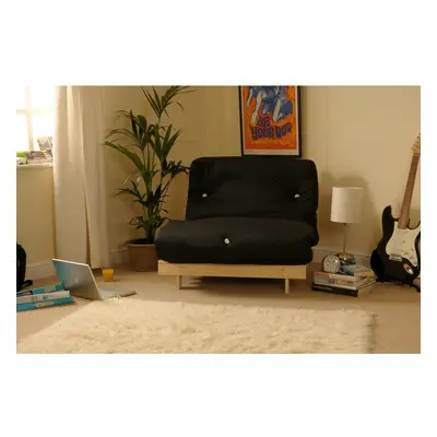 (Black, 3ft Single) Ayr Luxury Futon Set