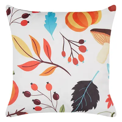 Throw Cushion VISCARIA Velvet x cm Multicolour Plant Pattern