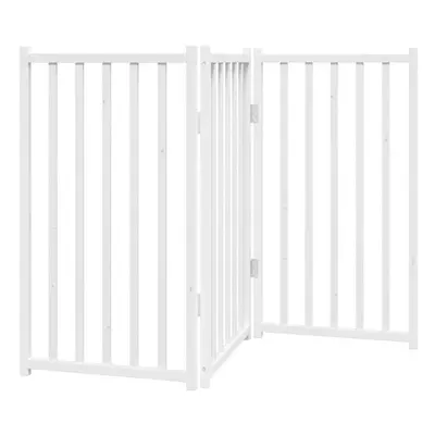 (white, x x cm/ pcs) vidaXL Dog Gate with Door Foldable Dog Fence Barrier Pet Gate Solid Wood Fi