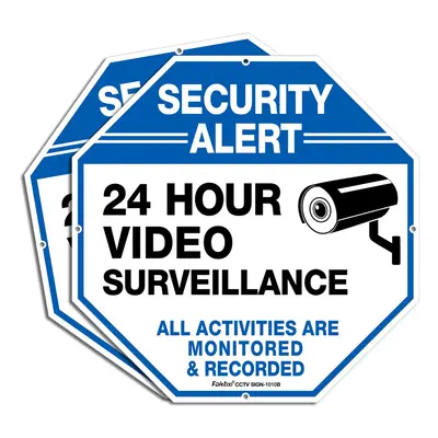 2-Pack Video Surveillance Signs, x Rust Free .040 Aluminum Security Warning Reflective Metal Sig