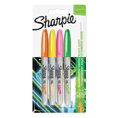 Sharpie Permanent Markers | Fine Point | Assorted Neon Colours | Count