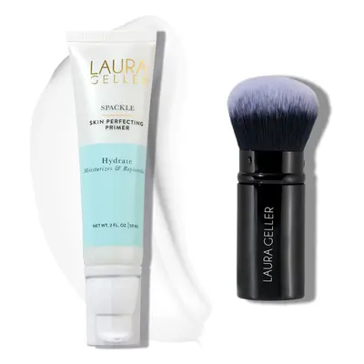 LAURA GELLER NEW YORK Spackle Skin Perfecting Makeup Primer Hydrate + Airbrush Round Kabuki Brus