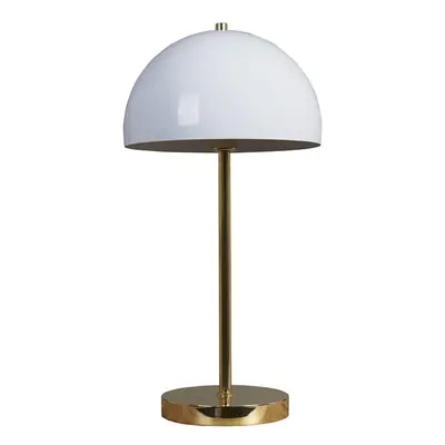 MinSun Contemporary Gold & White Dome Table Lamp - Complete with a 4w LED Golfball Bulb [3000K W