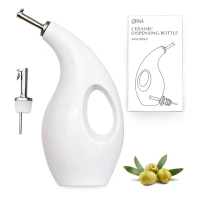 ORNA Ceramic Oil Dispenser Bottle with Pourers â 700ml / Oz Drizzle Bottle â Cruet Dispensin