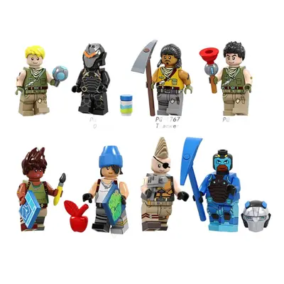 8PCS Fortnite Games Mini Figures Weapons Blocks Kids Toys DIY