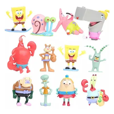 12pcs Spongebob Patrick Cartoon Figure Toy