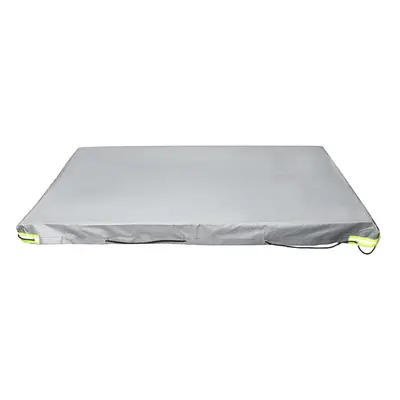 (Grey) Trailer Cover Waterproof Windproof Dust Protector With Rubber Belt 208x114x13cm