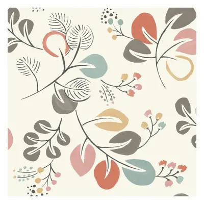 (Red/Pink) Jonah Leaf Trail Wallpaper Fine Decor