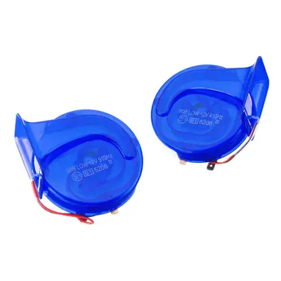 Pair 12V 110dB Universal Blue Super Loud Air Snail Horn For Car Van Motorcycle