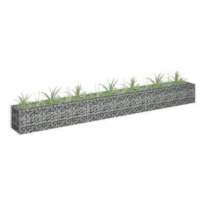 vidaXL Gabion Raised Bed Galvanised Steel 270x30x30cm Garden Fencing Patio