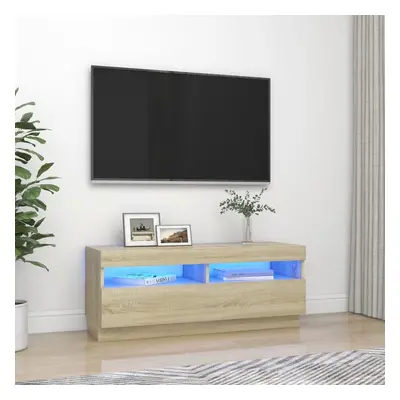 vidaXL TV Cabinet with LED Lights Sonoma Oak Living Room Bedroom Furniture