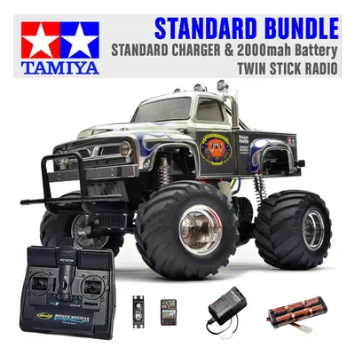 TAMIYA RC Midnight Pumpkin Monster Truck 1:12 Standard Stick Radio Bundle