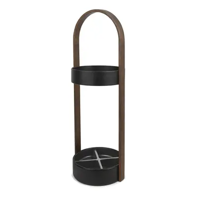 Bellwood Umbrella Stand, Black/Walnut