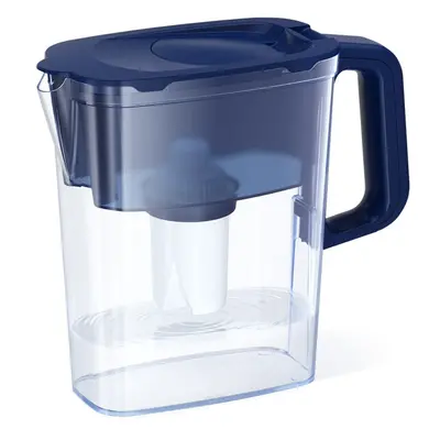 AQUAPHOR Compact 5Cup Water Filter Pitcher Dark Blue with x B15 Filter Fits in The Fridge Door R