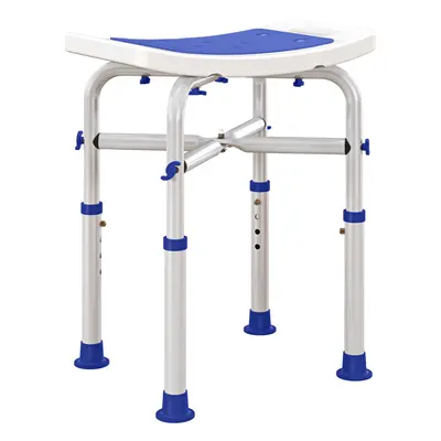 HOMCOM Adjustable Shower Stool with Foot Pads for Elderly Disabled Purple