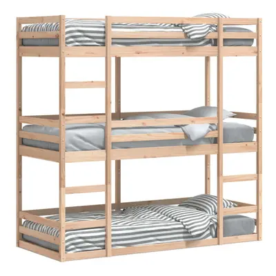 vidaXL Triple Bunk Bed Loft Bed Bedroom Bed Frame 90x190 cm Solid Wood Pine