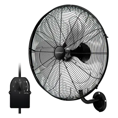 20" Oscillating Wall Fan w/ Speed Degree Oscillating Wall-Mounted