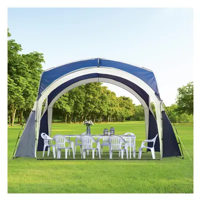 Outsunny Outdoor Gazebo Event Dome Shelter Party Tent for Garden Blue and Grey