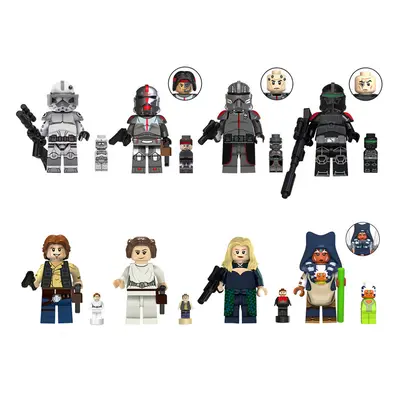 (Style A 8pcs) 16pcs Echo Asoka Commander Fox Gancheblai clone Soldier Minifigures Toys Fit Lego